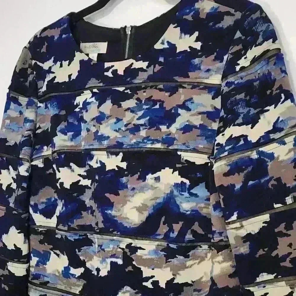 Ivy & Blu Maggy Boutique Women's Bodycon Blue Camo Dress Size 10 - Picture 3 of 8